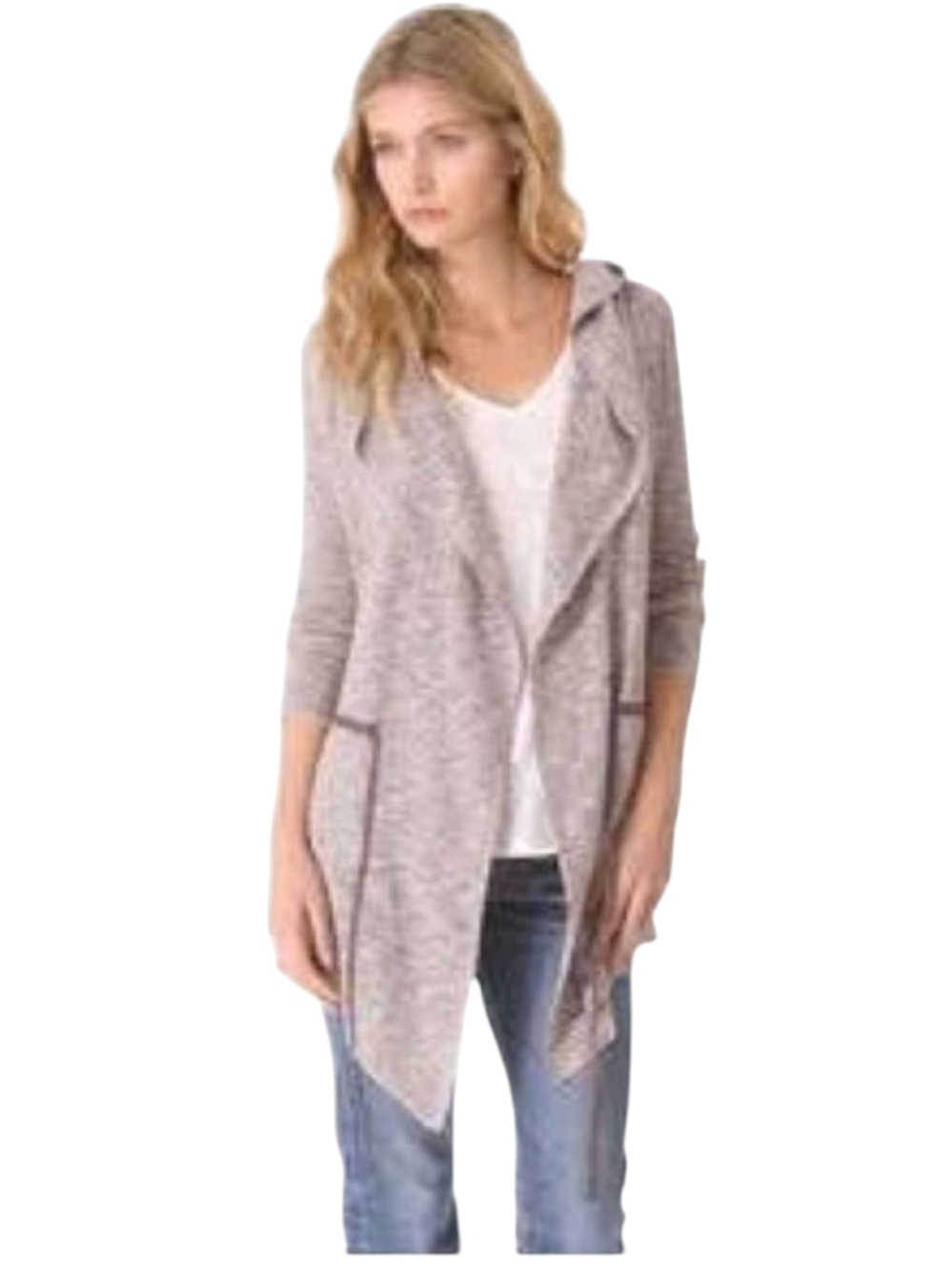Free People For Keeps Hooded Asymmetrical Waterfall Drape Cardigan Size XS